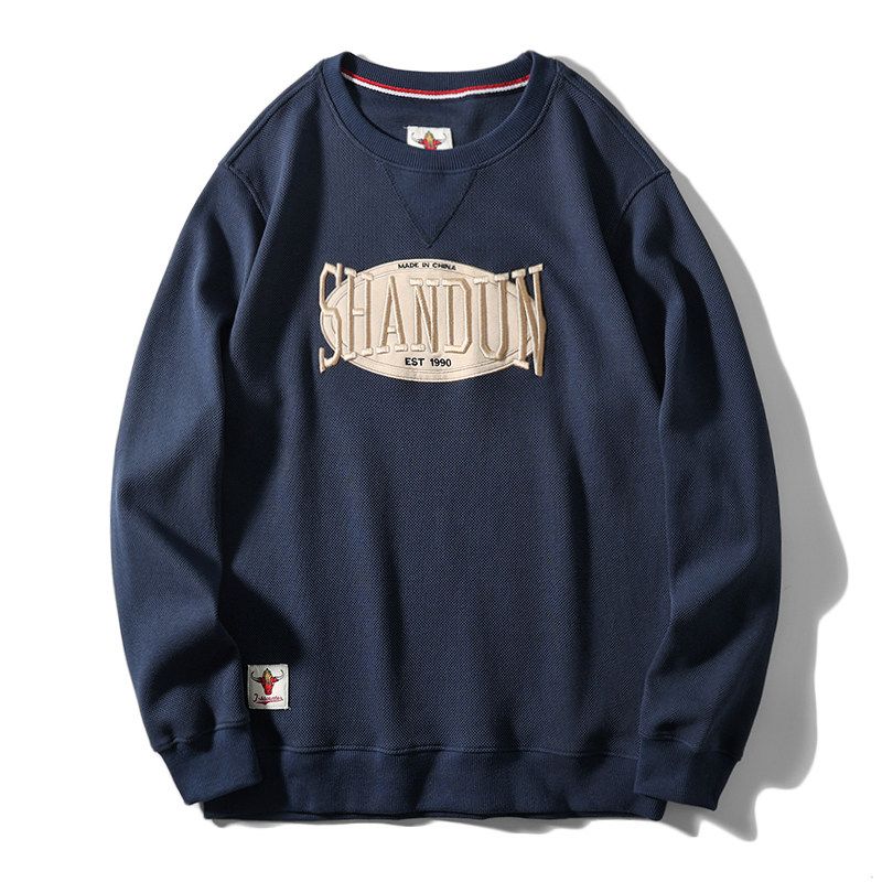 Heavy Sweater Spring and Autumn American High Street Men's Embroidery