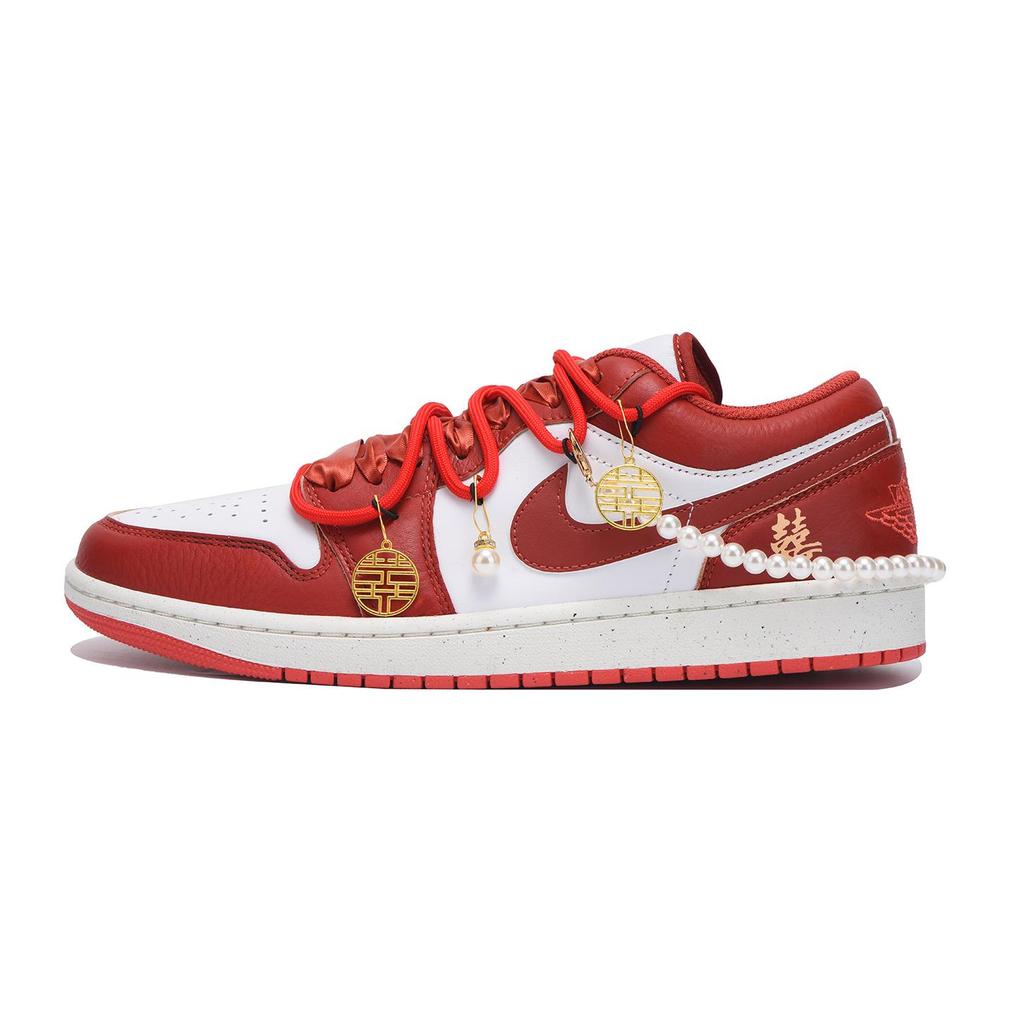 Jordan Air Jordan 1 Vintage Basketball Shoes Men's Low Top Red White FJ3459-160(Team59-)