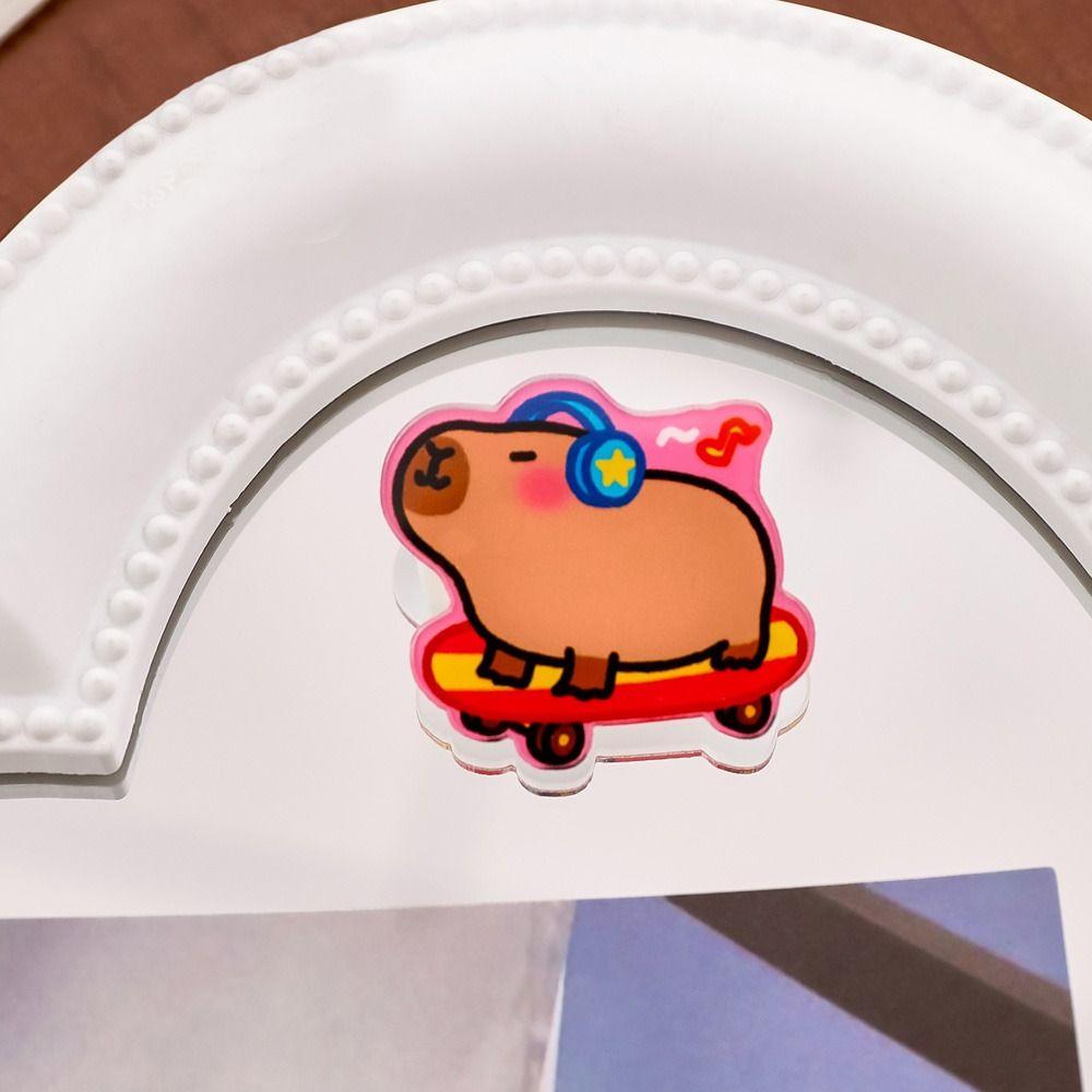 

Breastpin Hot Dog Capybara Brooch Kapibara Lotus Capibara Badge Kawaii Acrylic Capybara Pin Skirts Style F