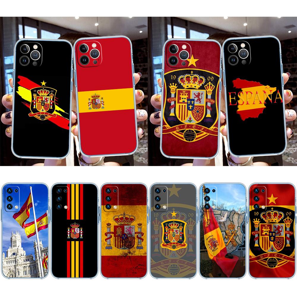 RE54 Spain Flag Transparent Phone Case for Motorola Moto G40 G04 G05 One Ace Action  Fusion + Plus Hyper Macro Vision Zoom