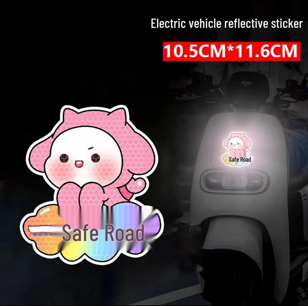 Waterproof Reflective Cartoon Car & Motorcycle Decal: Scratch Cover & Decoration