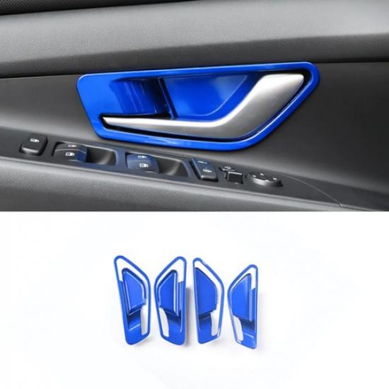 Inner Door Handle Decor Frame Cover 4* For Hyundai Elantra - Bright Blue