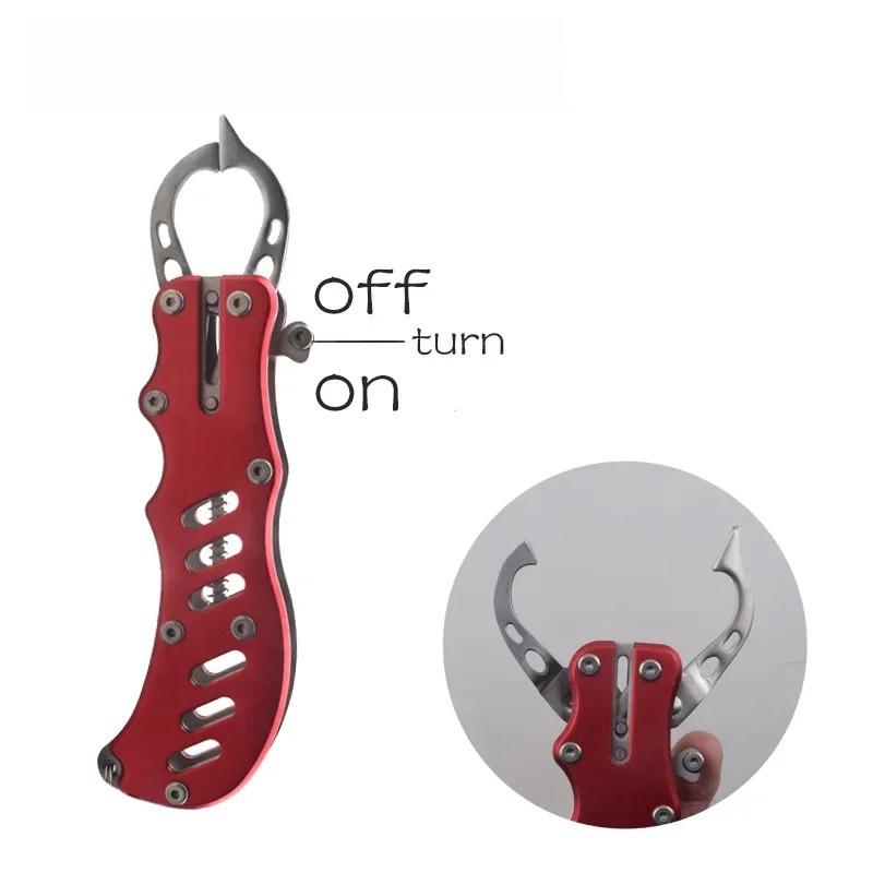 Portable Fishing Gripper Stainless Steel Lock Fish Lip Grabber Powerful Gripper Trigger Ice Sea Fishing Tackle Gear Accessories