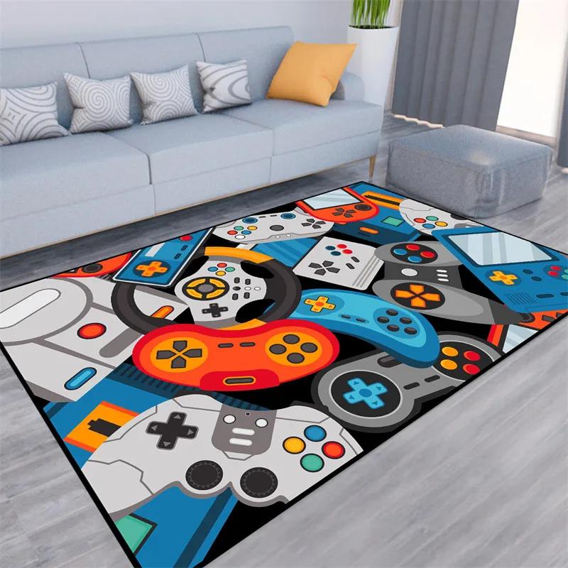 Gamer-Teppiche für Schlafzimmer, Spielzimmer, Jungenzimmer, Teenagerzimmer, Spiele-Teppich für Gamepads, Badezimmer, Küche, Wohnzimmer, Bodenmatte, Heimdekoration, rutschfeste Fußmatte