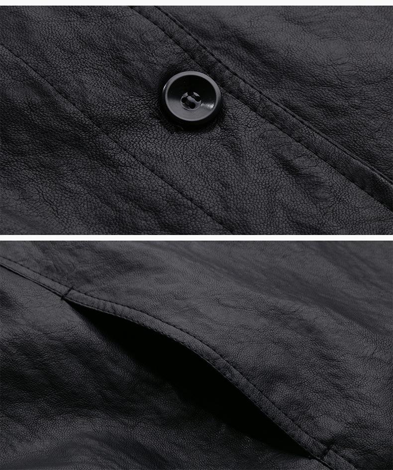 Women's Retro High-End Black Leather Jacket with Spliced Cuffs - Spring 2025 Collection (YB8859)