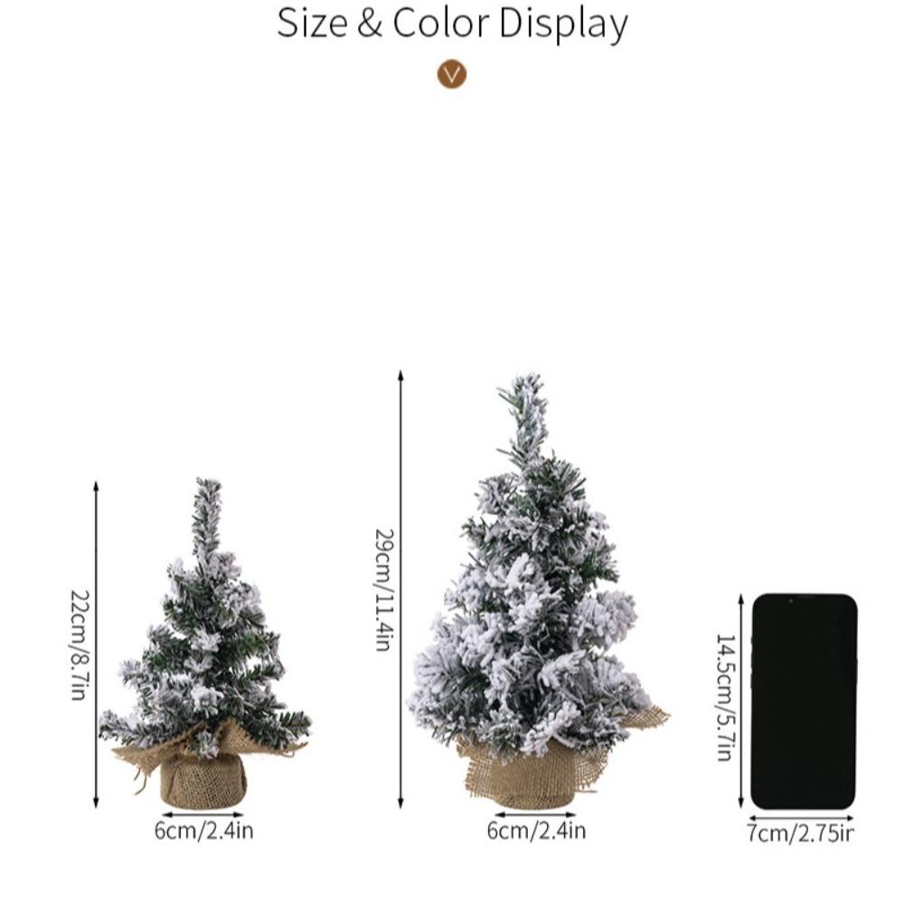 20/30cm Flocked Christmas Small Tree Lifelike Plastic Artificial Xmas Pine Tree Children Gifts Christmas Decorations Mini Tree