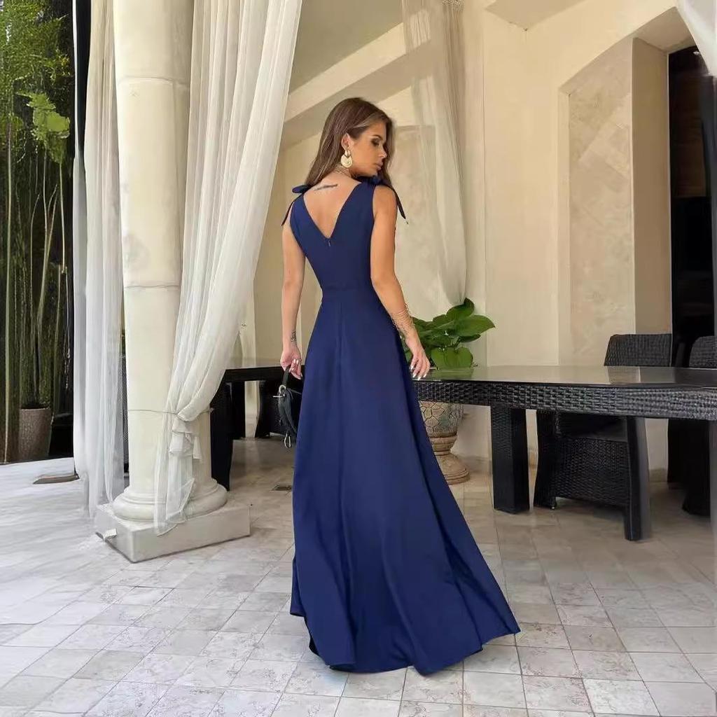 2024 Summer V-Neck Slit Evening Dress for Women