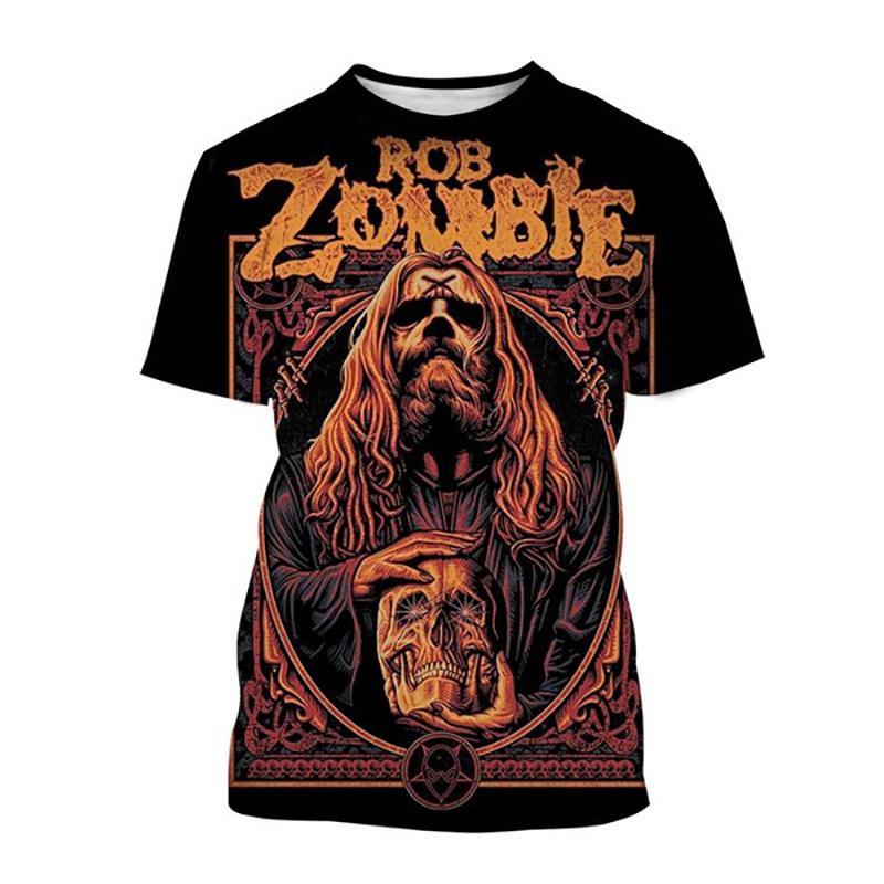 Rob Zombie 3D Print T-Shirts Rock Singer Streetwear Men Women Fashion Oversized Short Sleeve T Shirt Kids Tees Tops Man Clothing