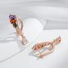 Shiny Colorful Natural Zircon Drop Earrings For Women Fashion  Rose Gold Color Accessories Daily Vintage Jewelry