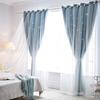 Double Layer Tulle Blackout Curtains Colorful Windows Drapes Stars Curtains Girls Princess