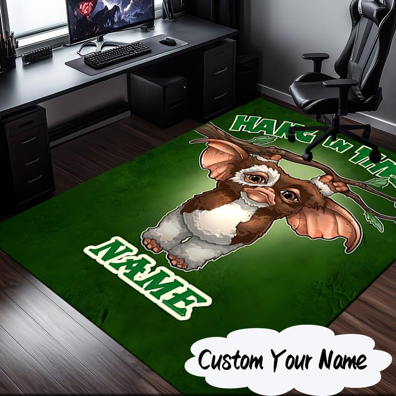 Custom Name Gizmo Creatures Collection Rug for Living Room, Game Rooms, Office, Bedroom, Floor Mat Playful Design, fan gifts Christmas decor
