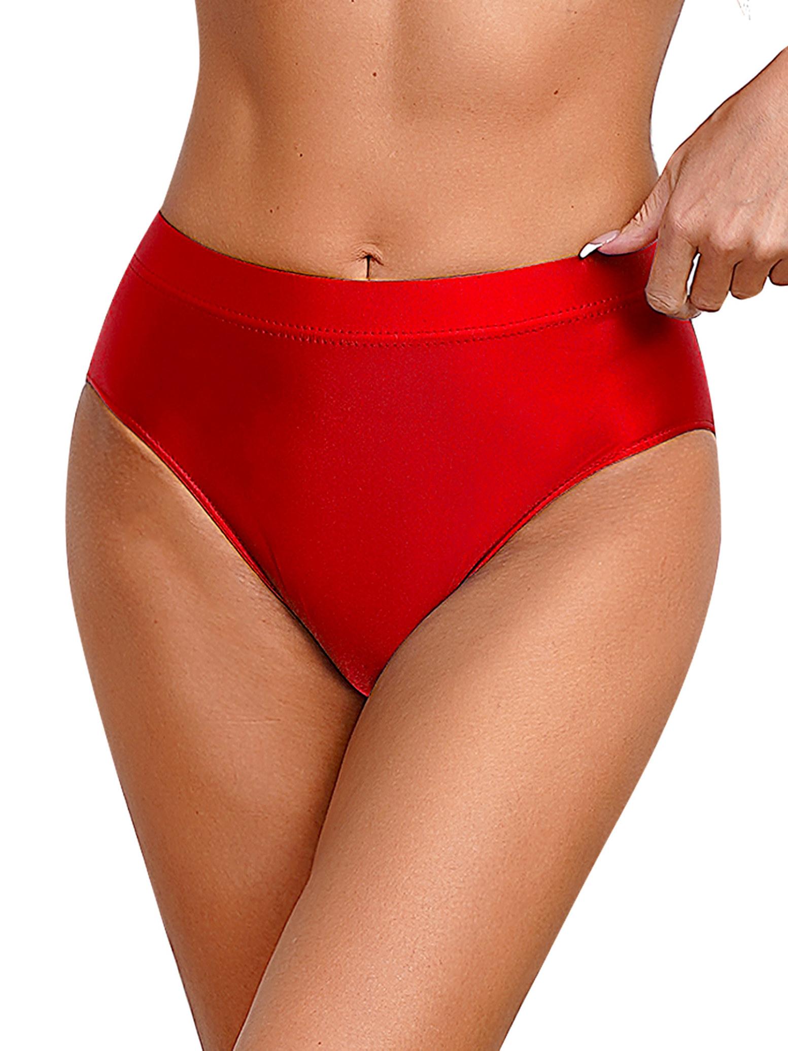 

Женское сексуальное бесшовное бикини с низкой талией, бразильское нейлоновое блестящее нижнее белье XXL красный