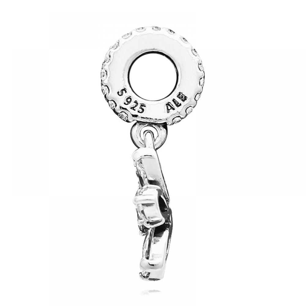 PAndora 792382c01 Sparkling Flower Cluster Pendant And Dangle Silver Charm