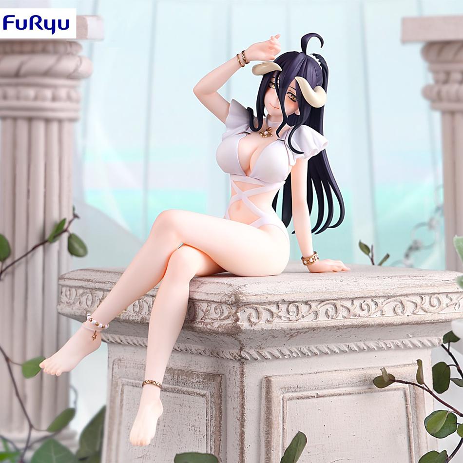 16cm Overlord Albedo Anime Figure White Swimsuit Models Collection Ornaments Action Noodle Stopper Model PVC Collectible Toy