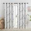 Refreshing Floral Print Pattern Curtains Blue Brown Floral 2 Pcs Living Room Bedroom Kitchen Balcony Blackout Decor