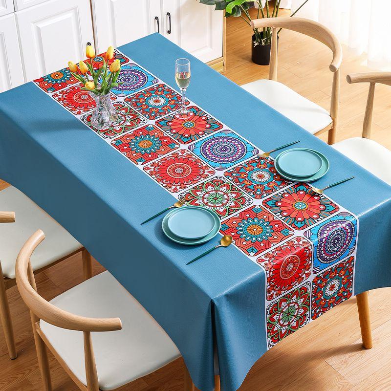Nordic Ethnic Style PVC Tablecloth Waterproof, Oil Resistant, and Scald Resistant Rectangular Bohemian Tablecloth