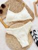 Women's Swimsuit Solid Color Back Strap Sexy High Waist Bikini Suit Beachwear Bathing Suits