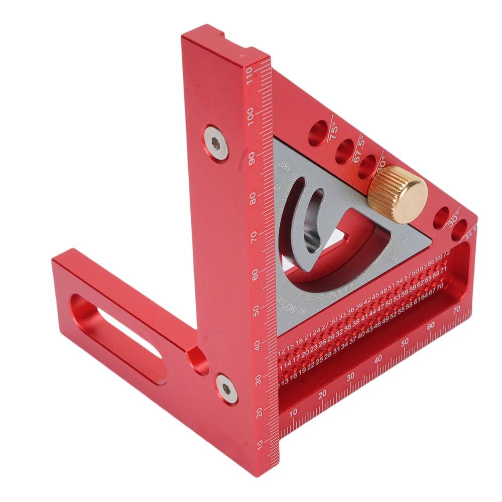Red and Gray Multi Angle Ruler Precision Hole Scribing Carpenter Square Woodworking