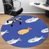 1pc Fish Ocean Office Round Area Rug, Indoor Mat Suitable ForOffice, Under Office Chairs Bedroom Living Room Home Decor, Room Decot236