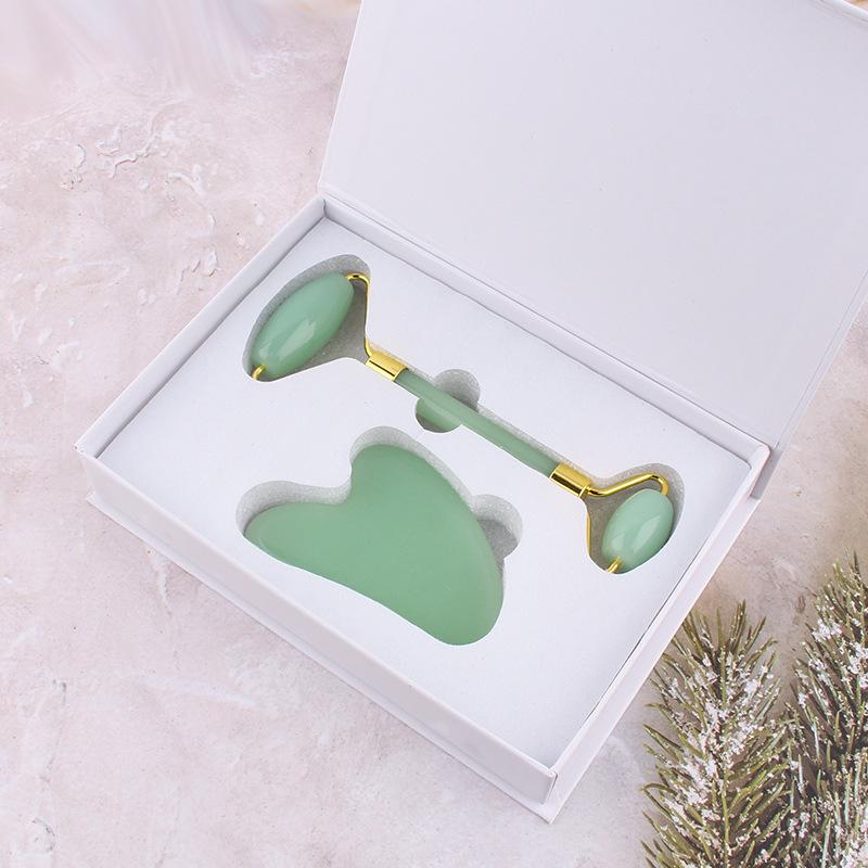 Heart-Shaped Gua Sha & Facial Roller Massage Set
