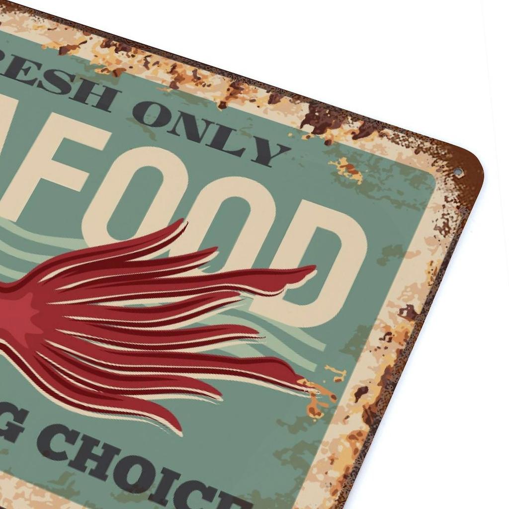 1-Pack Shabby Rustic Metal Wall Decor, 20×30cm and 30×40cm, Retro Distressed Sign for Living Room, Studio or Cafe