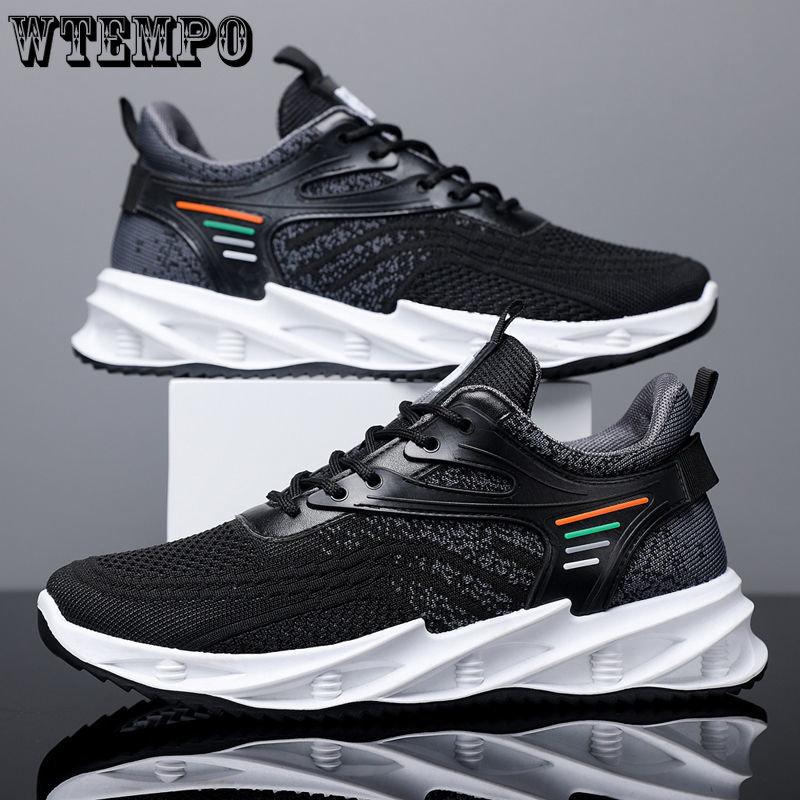 WTEMPO Herren Sommer Luftpolster Turnschuhe Outdoor Mesh Atmungsaktive Sportschuhe Dickbesohlte Rutschfeste Basketballschuhe Lässige Laufschuhe