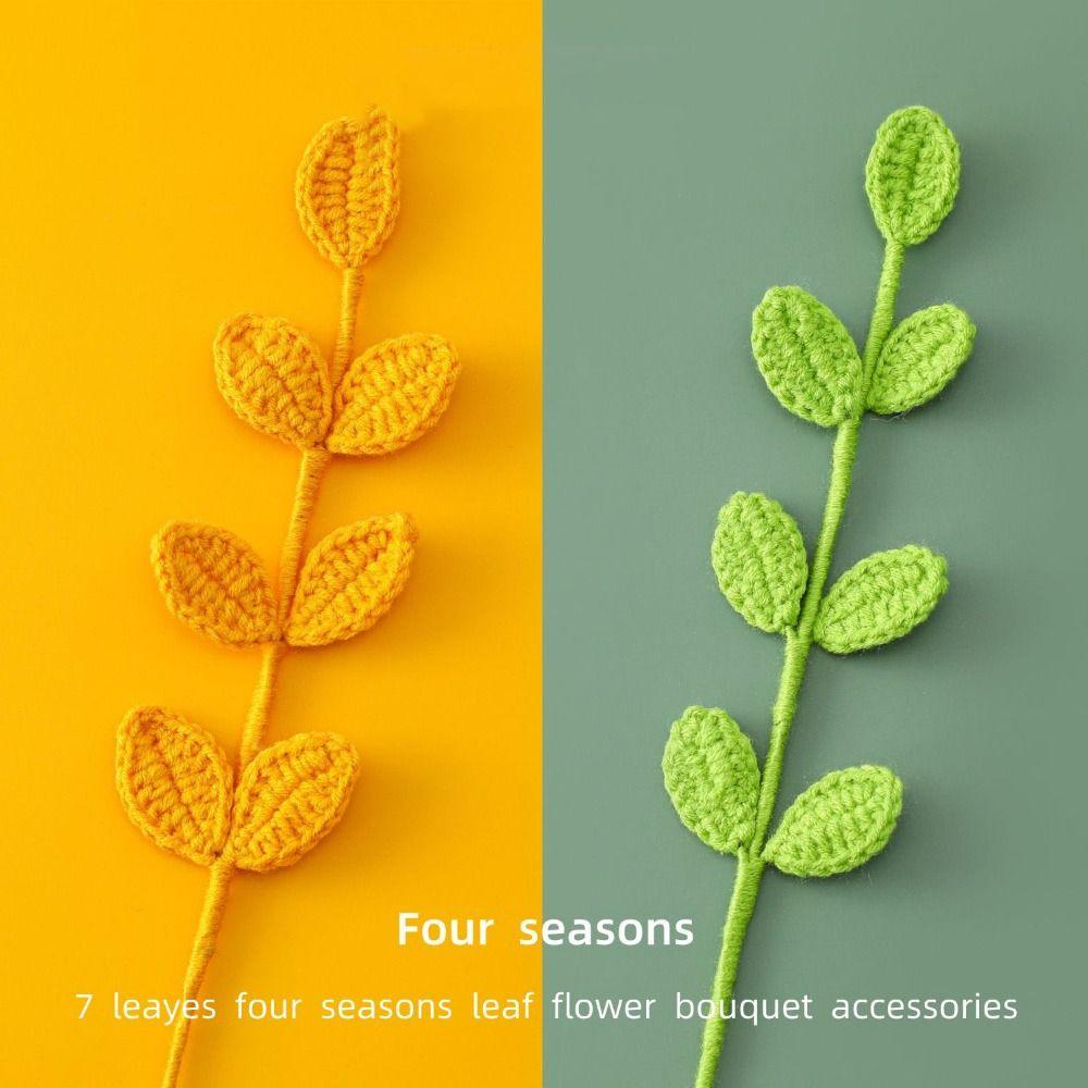 Handmade 3D Leaf Bookmark Knitted Leaf Book Page Marker High Quality Leaf Book Clip
