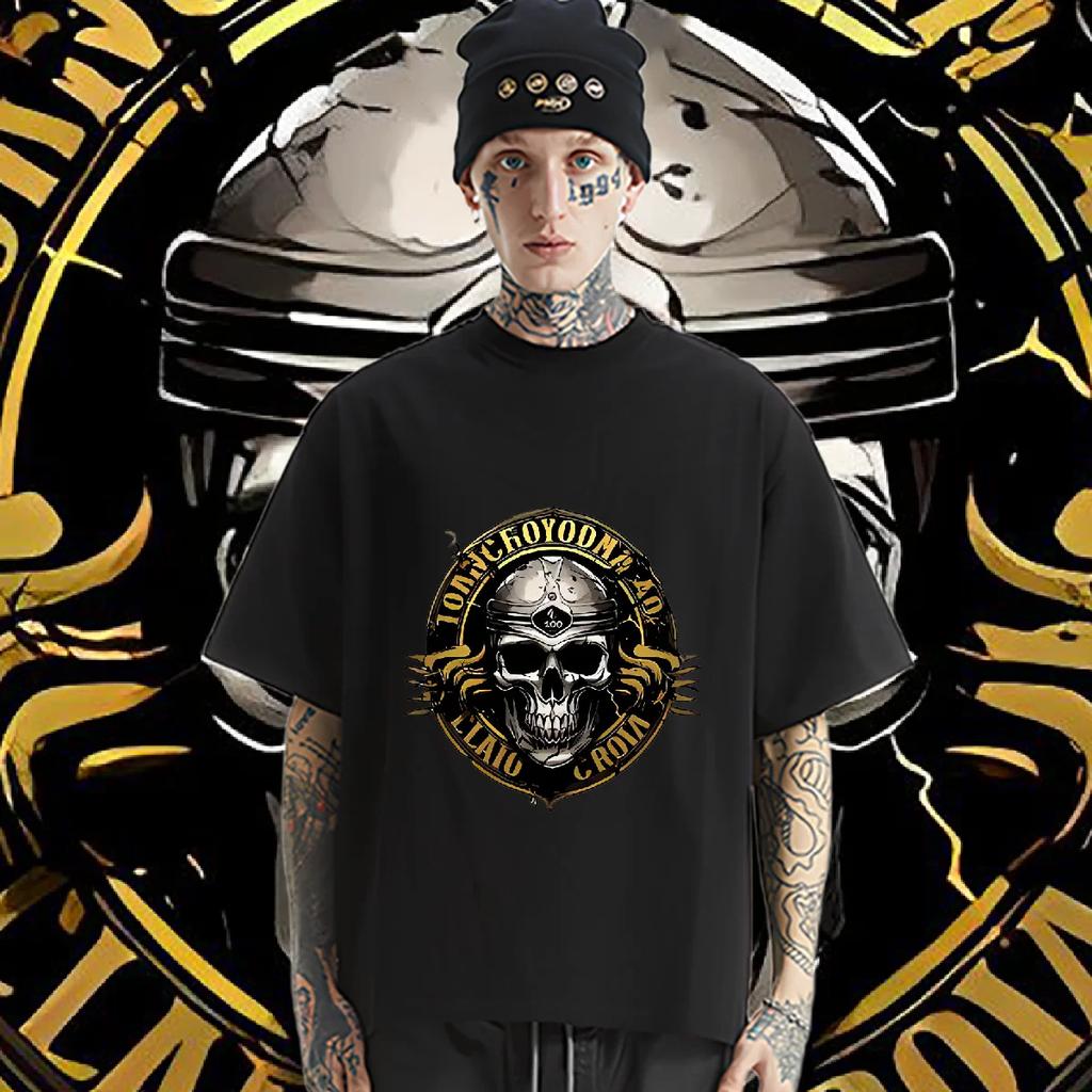 Tops Loose Oversized Round Collar Tee American Retro Men Woman T Shirt Classic Creative Causal Tshirt Comfortable Rapper T-shirt