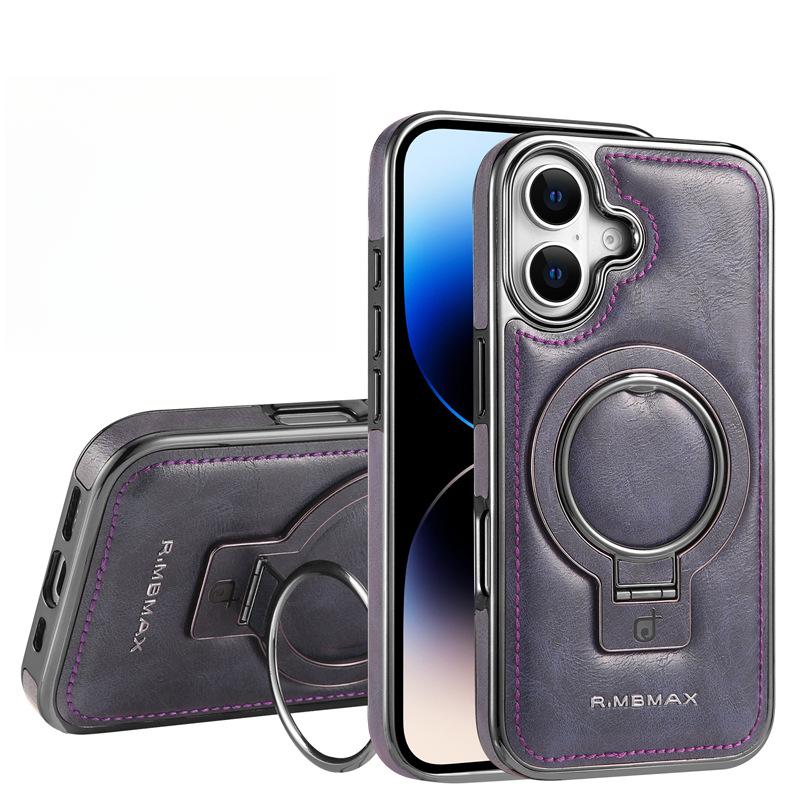 Suitable for IPhone16 Phone Case Stand, Magnetic Attraction, Full Cover of Apple 12promax, 15 Anti-drop, 13/14 Leather Case