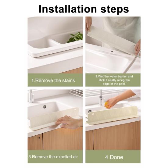 Sink Splash Guard Non-slip Suction Cup Water Splash Protector Reusable Kitchen Sink