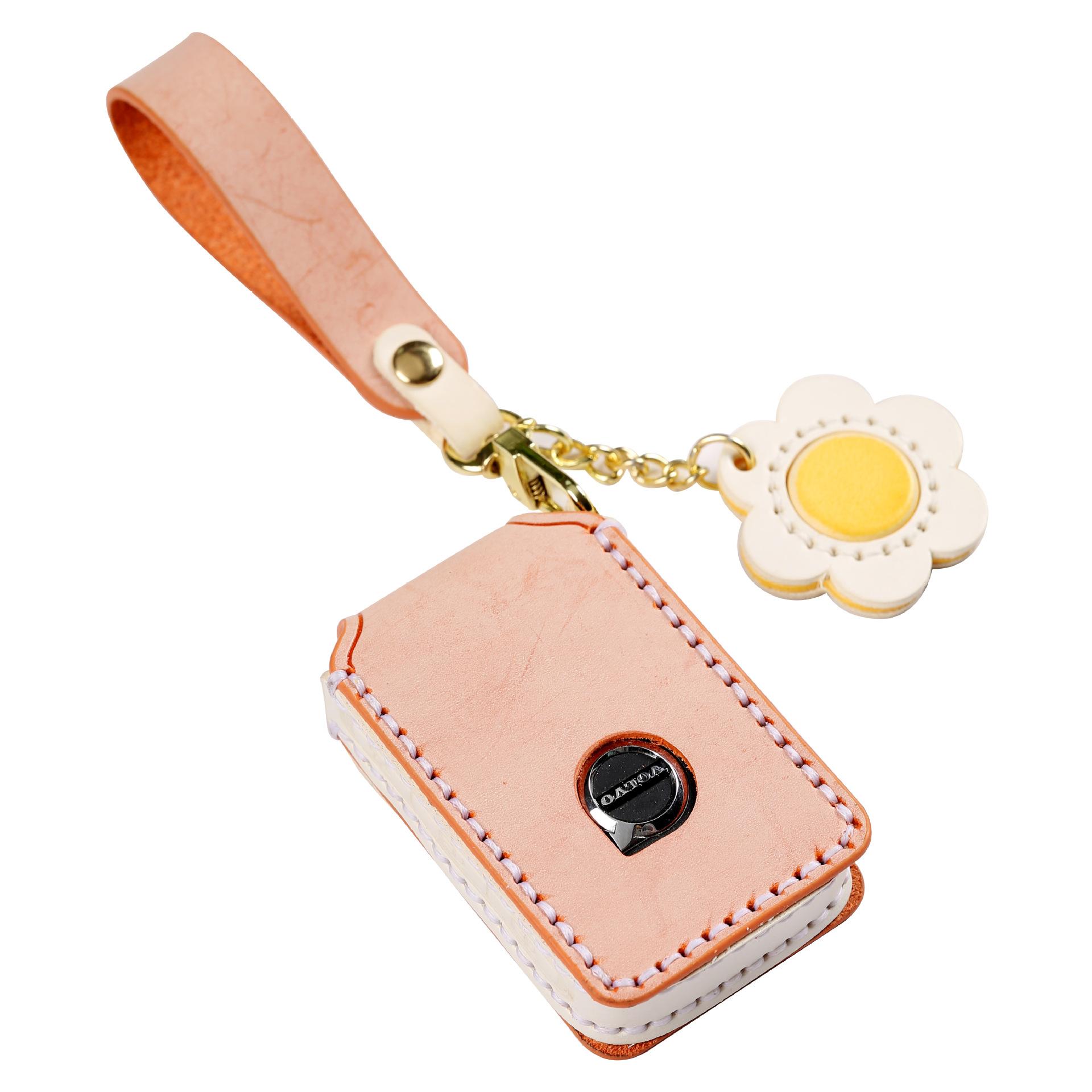 

Подходит для чехла для ключа Volvo xc60, новый кожаный автомобильный чехол для ключа xc40/v90/s60/s90/xc90 оранжевый