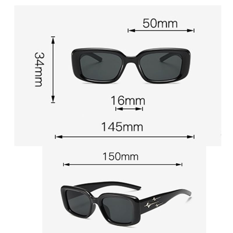 Korean UV Square Fashion Small Meteor Design [88flix] Sunglasses, Protection, Frame, Vintage, Glasses, Face,