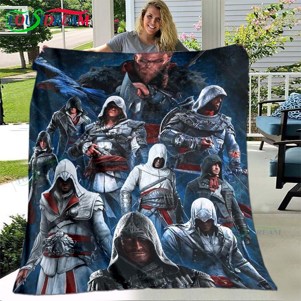 Giochi di Moda 3D Coperta A-Assassin's Creed, Coperta Plaid in Flanella per Letto Divano Picnic Ufficio Escursionismo Tempo Libero Riposo Regalo di Compleanno
