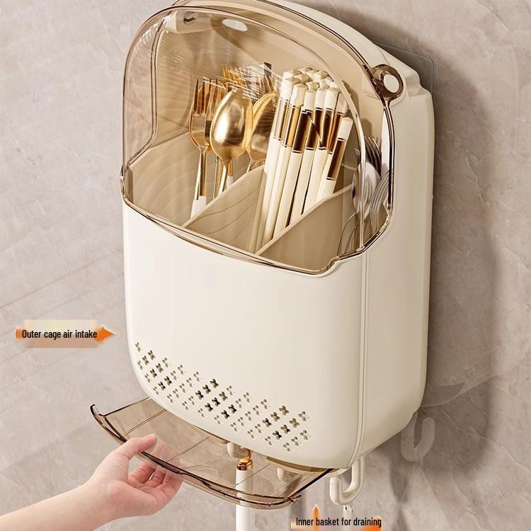 Qiao Feng 2025 Wall-Mounted Chopstick and Spoon Holder - Kitchen Storage Rack