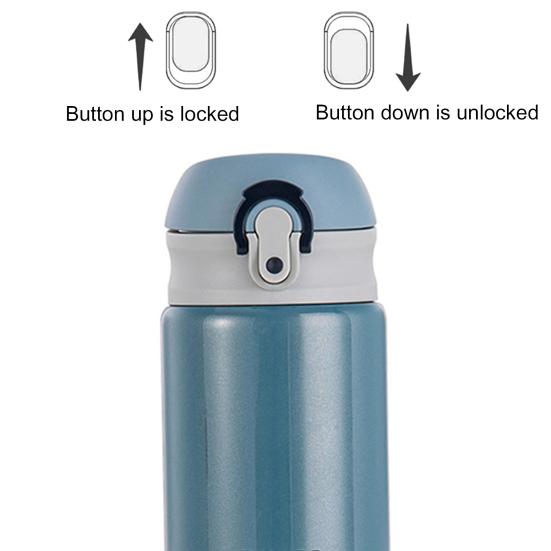 Thermos Sottovuoto 300ML Tappo a Flip Conservazione del Calore Design Compatto Mini Isolato Acciaio Inossidabile