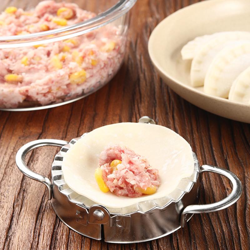 1Pc Dumpling Mold Maker Machine Dough Circle Roller Wrapper Cutter Stainless Steel Home Kitchen Baking Pie Pizza Pastry Tools