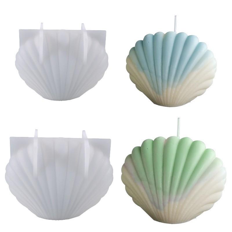 

3D Форма Ракушки Силиконовая Форма для Свечей Веерообразная Полосатая Ракушка Форма для Изготовления Ароматических Свечей из Гипса Формы из Эпоксидной Смолы Домашний Декор