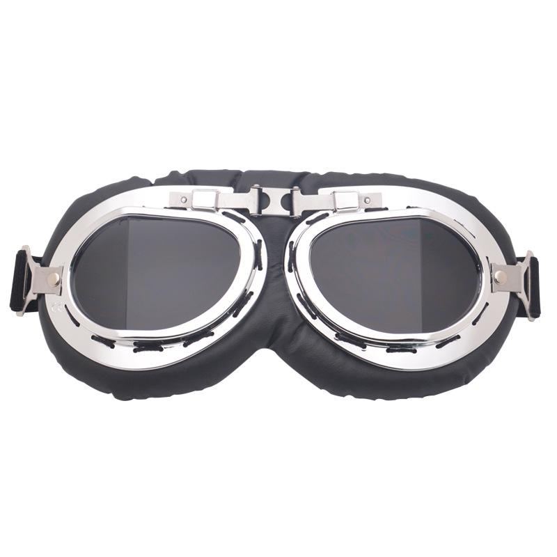 Retro Angled Harley-Style Windproof Motorcycle Goggles for Off-Road Riding