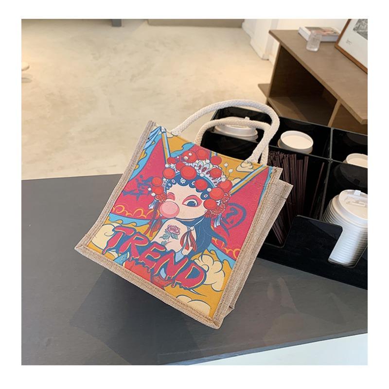 Women's Bags Guochao New Women's Bags Printed Fruit Actors Linen Fashion Trendy Women's Bags