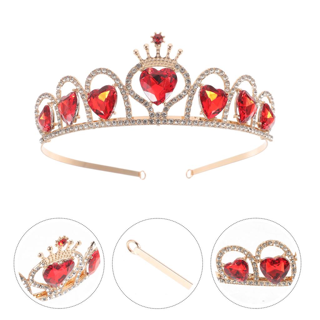 Shining Crystal Rhinestone Heart Shape Headband Bridal Wedding Tiara Hair Decor Royal Retro Elegant Lady Accessories