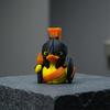 Spartan Warrior Duck Figurine, 3D Printed Motorcycle Rider Duck Statue, Cartoon Yellow Duck Tabletop Ornament, Gift Duck Lovers