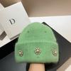 Palace Rhinestone Rabbit Fur Knitted Hat Autumn and Winter New Princess Sweet Socialite Xiaoxiangfeng Warm Ear Protective Wool Hat