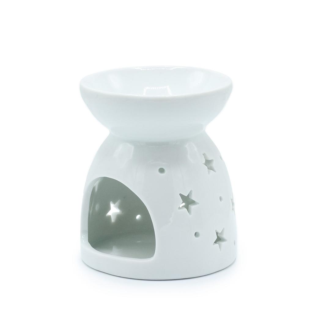 Oil Burner Tealight Angel Cut Out White