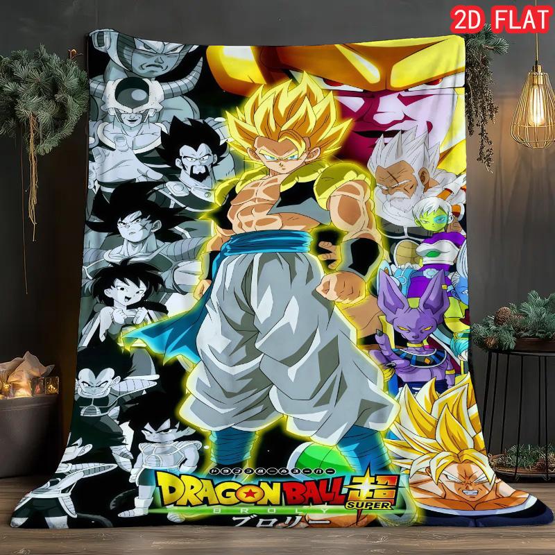 

Dragon Ball Printed Blanket Cozy Flannel Material Air Conditioning Nap Blanket for Home Office Daily Use THW 75x90cm