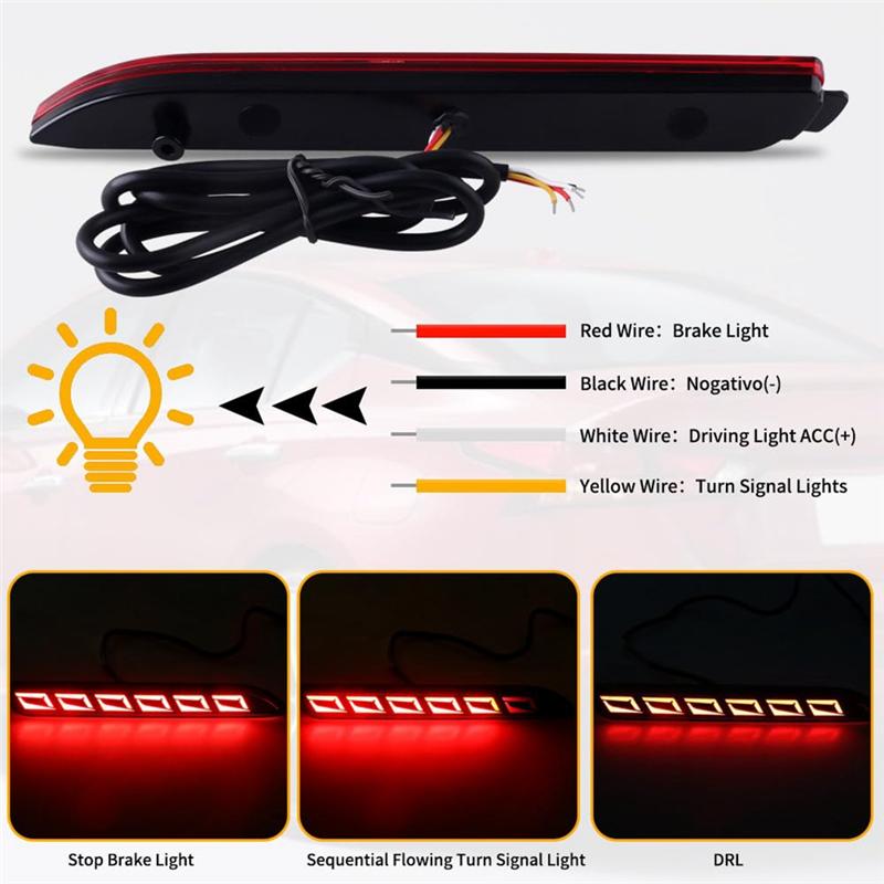 Rear Bumper Reflector Brake Tail Light Sequential Turn Signal Lamp For Toyota Camry Sienna Avalon Sienna Lexus GX470-A87Q