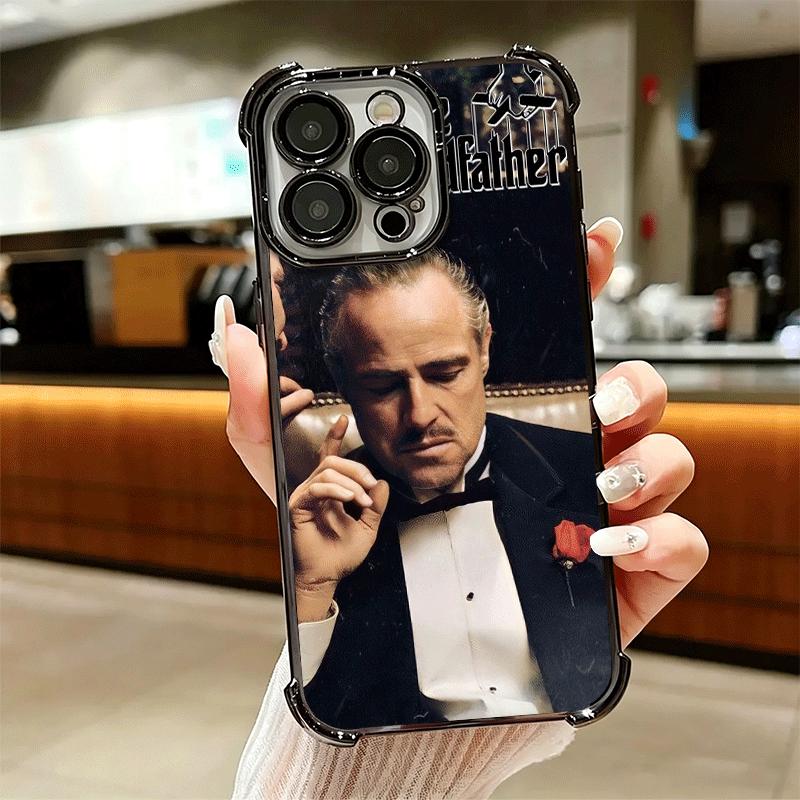 The Godfather TV Plating Phone Case For Iphone 16 17 Pro Max Air 16E 14 15 Plus 12 13 Mini Anti-Fall Airabag Cover