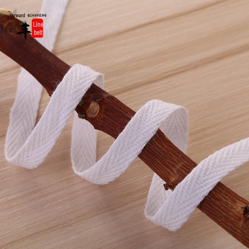 1cm Red Herringbone Belt with Cotton Edging and Colored Webbing Ribbon