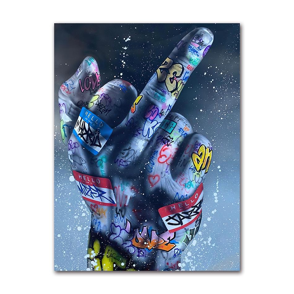 Show Teeth Lips Graffiti Art Painting Street Kiss Posters and Prints Wall Art Picture for Living Room Bedroom