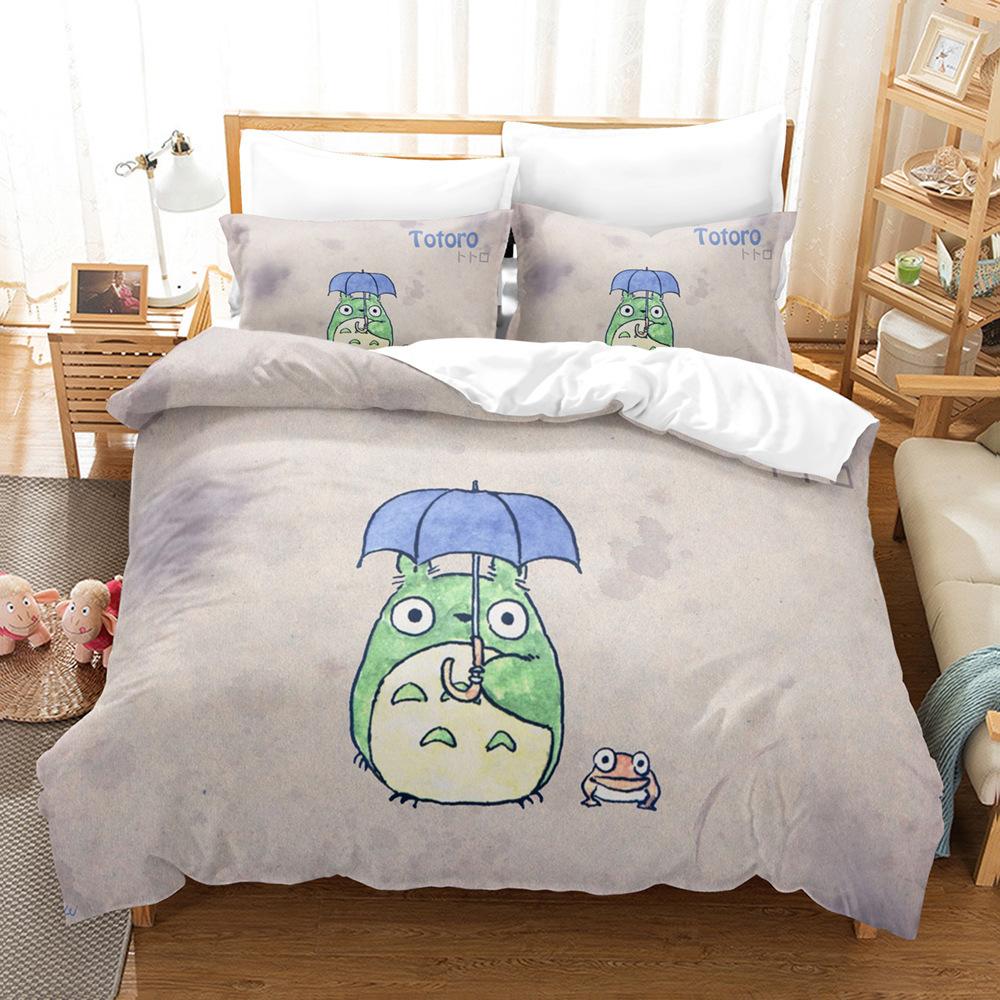Cute Cartoon Chinchilla 3D Digital Printing Quilt Cover Pillowcase Bedding Three-Piece Batch