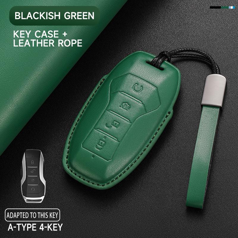 Leather Car Key Cover Case Protection Shell Keychain for BYD Tang EV600 Han EV Yuan ATTO 3 Song PLUS Pro MAX DMI Qin Dolphin